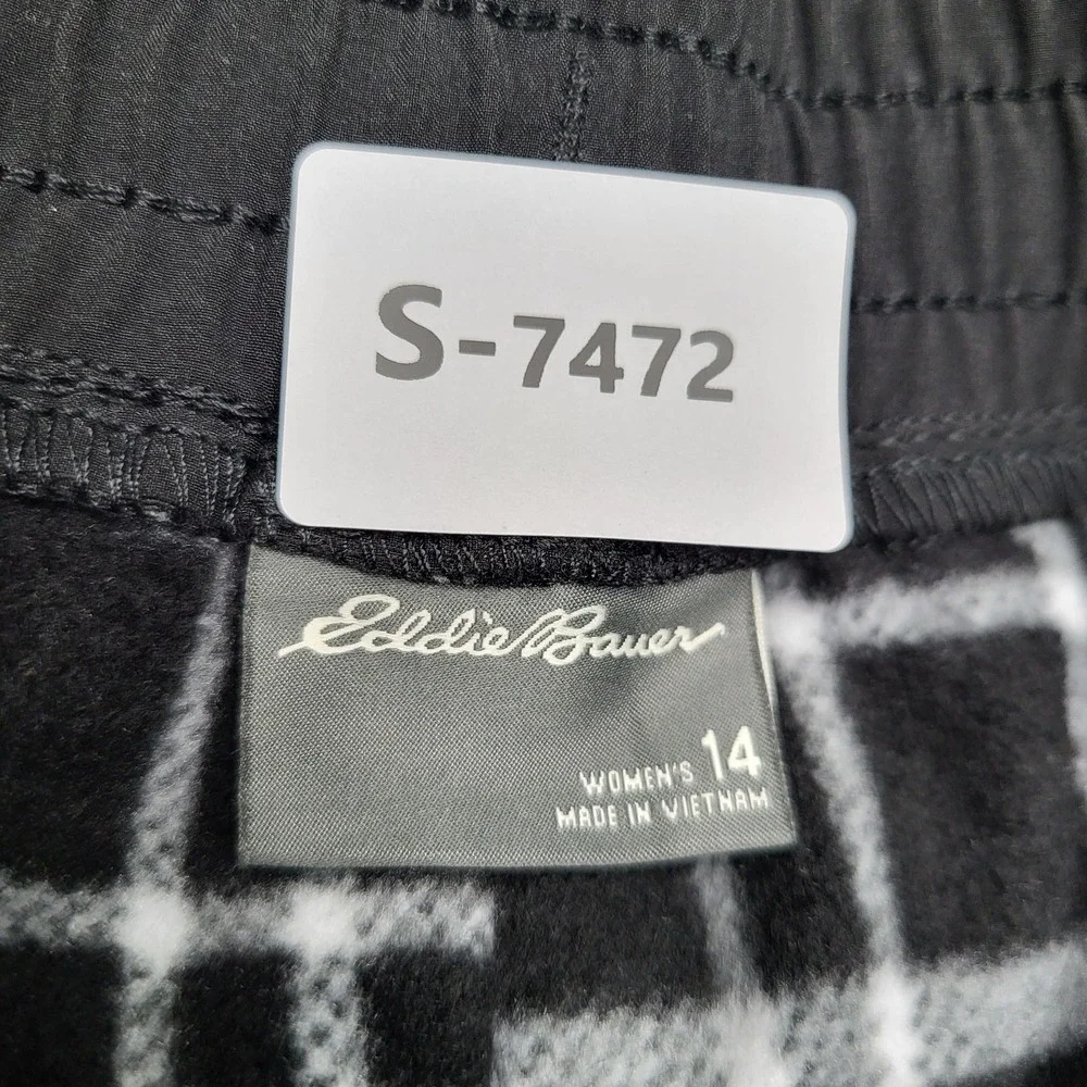 Eddie Bauer Women Pants 14 Black Sweatpants Fleece Lined Gorpcore 30